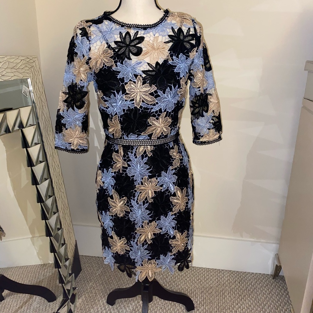 COPY - Vici Collection Blue and Black Lace Dress